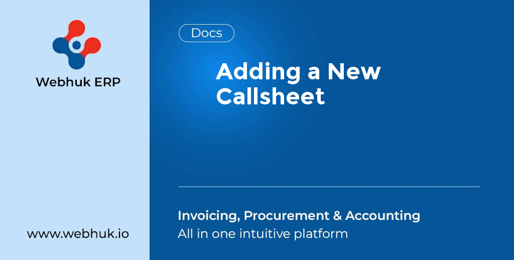 Adding a New Callsheet