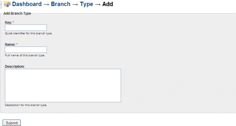 Screenshot of Branch Type