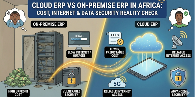 Cloud ERP vs On-Premise ERP in Africa: Cost, Internet & Data Security Reality Check