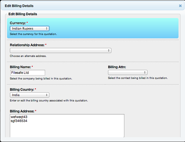 Screenshot editing billing details 2