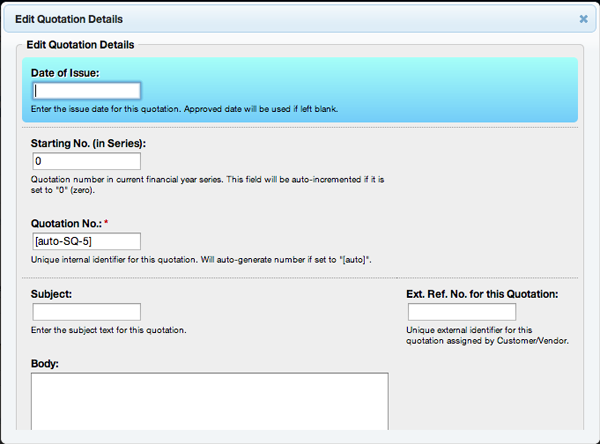 Screenshot editing an enquiry details