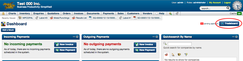 Screenshot of Tradeboard