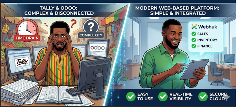 Why Tally and Odoo Fail the Average Ghanaian Trader (And the Modern Alternative You Need)